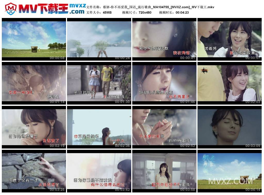 蔡妍-你不再爱我_国语_流行歌曲_MA104755